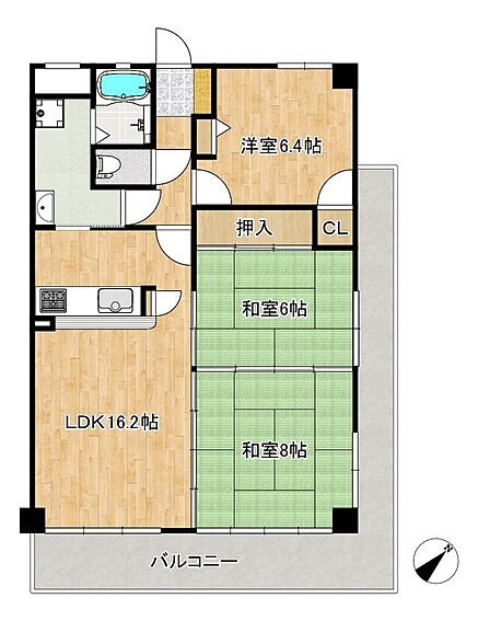 2面引き回しバルコニー♪開放感もあり、風通しのいい住まいに気持も明るくなりますね!