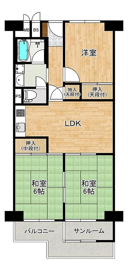 南向きにつき日当たり良好♪明るいお住まいは家族の時間も増えそうですね!