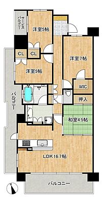 間取り ブランズ・ヴェリテ堺七道 2階/-