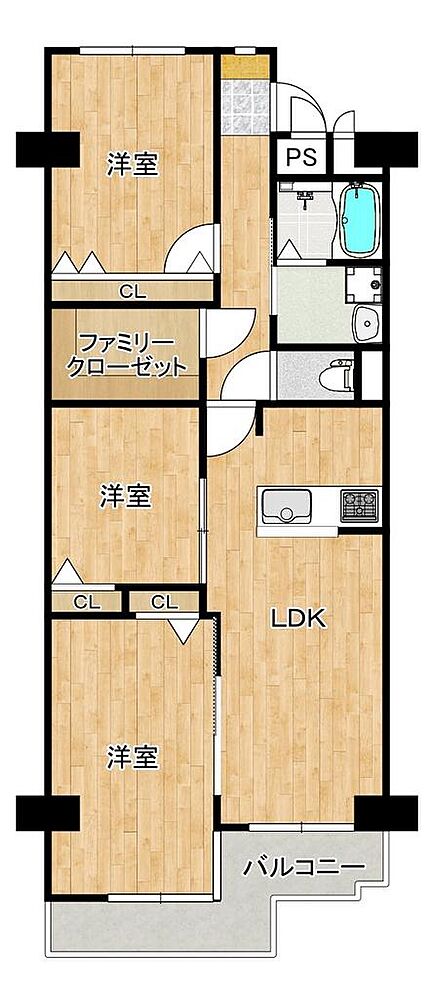 南西向きにつき日当たり良好♪明るいお住まいは家族の時間も増えそうですね！