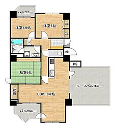 エステム堺萩原天神 3LDKの間取図画像