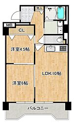 藤和さやまハイタウンB棟 2LDKの間取図画像