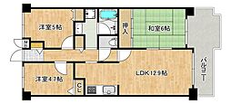 エクセランス堺東 3LDKの間取図画像