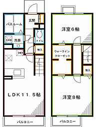 JR中央本線 西荻窪駅 徒歩13分の賃貸テラスハウス 2LDKの間取り