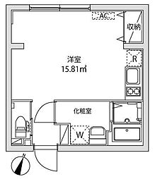 JR中央本線 阿佐ケ谷駅 徒歩4分の賃貸マンション 2階ワンルームの間取り