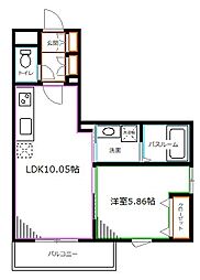 京王井の頭線 浜田山駅 徒歩3分の賃貸マンション 4階1LDKの間取り