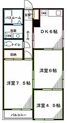 エーデルハイムA 3DKの間取図画像