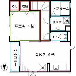 シュティレルーエ 1DKの間取図画像