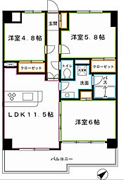 コート・イシハラ 3LDKの間取図画像