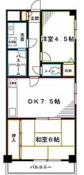 メルベーユ 2DKの間取図画像