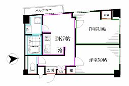 山手杉並ビル 2DKの間取図画像