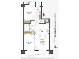 ステイシア高崎 2LDKの間取図画像