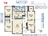 間取り：■便利なパントリーや将来間仕切り可能な洋室を備えた平屋の間取り図です！
