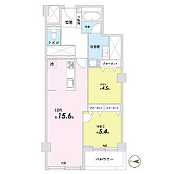 河原町スカイマンション 2LDKの間取図画像