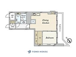 代々木スカイハイツ 1DKの間取図画像
