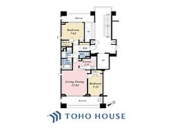 プレステージ浜田山ジヴェルニー 2LDKの間取り