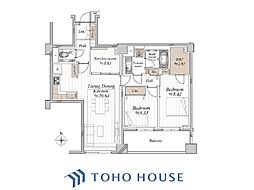 パークコート高輪ヒルトップレジデンス 2SLDKの間取図画像