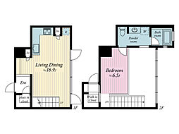 ワールドシティタワーズ　ブリーズタワー 1LDKの間取り