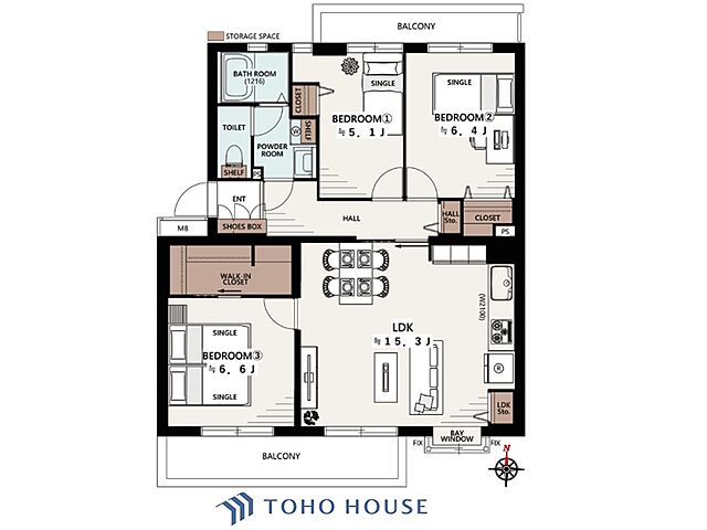 間取り 新蓮根団地12号棟 3階/-