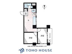 マンション高田馬場 2Kの間取図画像