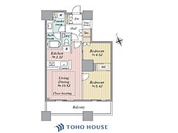 ザ・パークハウス西新宿タワー60 2LDKの間取図画像