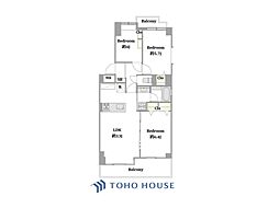 南烏山パーク・ホームズ 3LDKの間取図画像