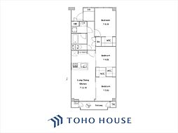 狛江ハイタウン2号棟 3LDKの間取図画像