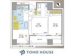 パークタワー池袋イーストプレイス 2LDKの間取図画像