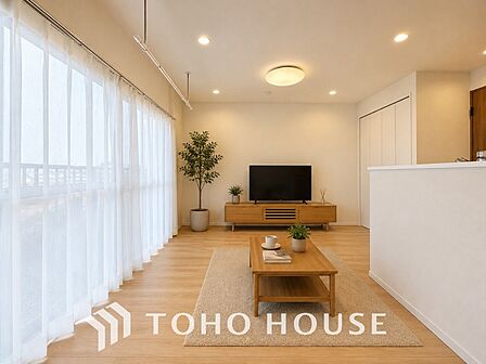 【LIVING】※この画像の家具の配置には、生成AIによる加工を施しております。なお、家具や調度品は、販売価格に含まれません。