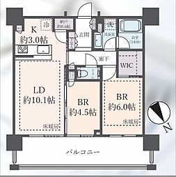 シティタワー新宿 2LDKの間取図画像