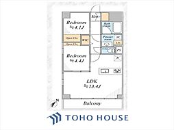 東建池袋要町マンション 2LDKの間取図画像