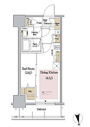 都営大江戸線 新御徒町駅 徒歩4分の賃貸マンション 4階1DKの間取り