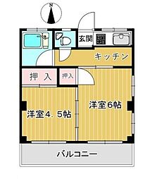 東京メトロ半蔵門線 押上駅 徒歩2分の賃貸マンション 3階2Kの間取り