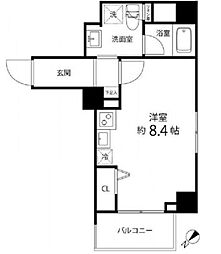 東京メトロ銀座線 稲荷町駅 徒歩8分の賃貸マンション 3階ワンルームの間取り