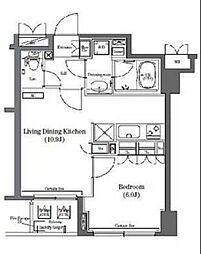 コンフォリア日本橋 2階1LDKの間取り
