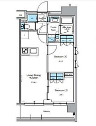 京成押上線 京成曳舟駅 徒歩7分の賃貸マンション 3階2LDKの間取り