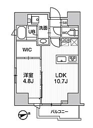 都営浅草線 蔵前駅 徒歩3分の賃貸マンション 4階1LDKの間取り