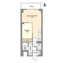 コンフォリア竹ノ塚イースト 1LDKの間取図画像