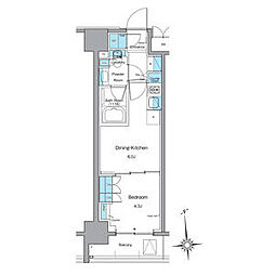 ルフォンプログレ上野稲荷町 1DKの間取図画像