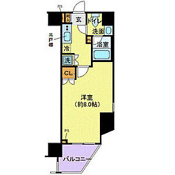 ライジングプレイス南千住 1Kの間取図画像