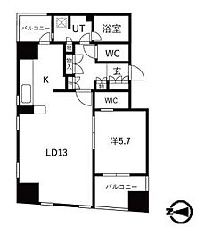 上野アインスタワー 1LDKの間取図画像