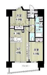 パレステージ上野 2LDKの間取図画像