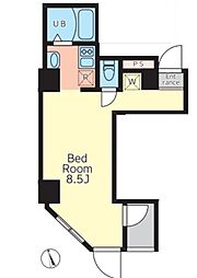 BloomTowerUeno ワンルームの間取図画像