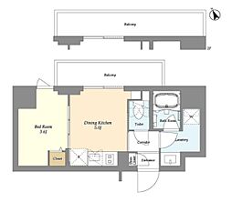 墨田区八広1丁目マンション 1DKの間取図画像