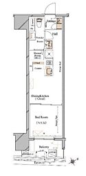 ブランシエスタ浅草蔵前 1DKの間取図画像