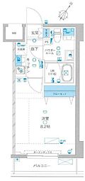 ジェノヴィア浅草3グリーンヴェール 1Kの間取図画像