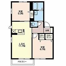 ルーチェ新宿 203 ｜ 福井県坂井市三国町新宿2丁目8番98－14号（賃貸マンション2LDK・2階・53.43㎡） その2