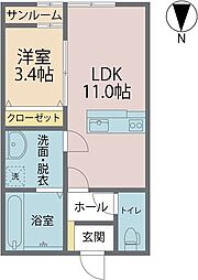 Luxor 1LDKの間取図画像