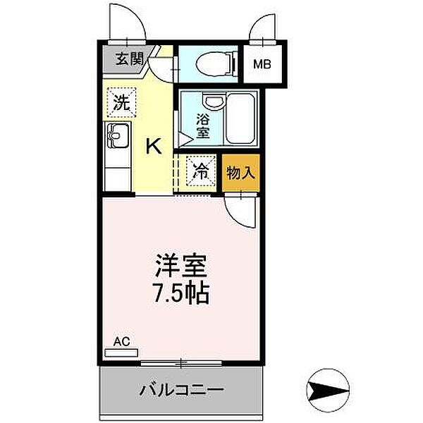 キララハイツ 402｜愛知県名古屋市中村区草薙町２丁目(賃貸マンション1K・4階・23.11㎡)の写真 その2