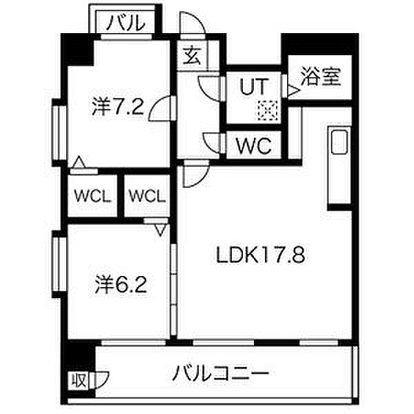 プロビデンス葵タワー 1302｜愛知県名古屋市東区葵２丁目(賃貸マンション2LDK・13階・68.42㎡)の写真 その2